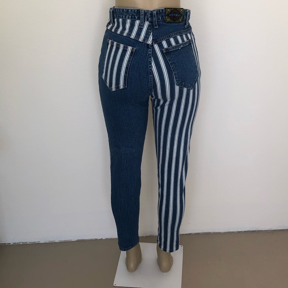 Vintage 80s 90s Watch LA Striped Jeans